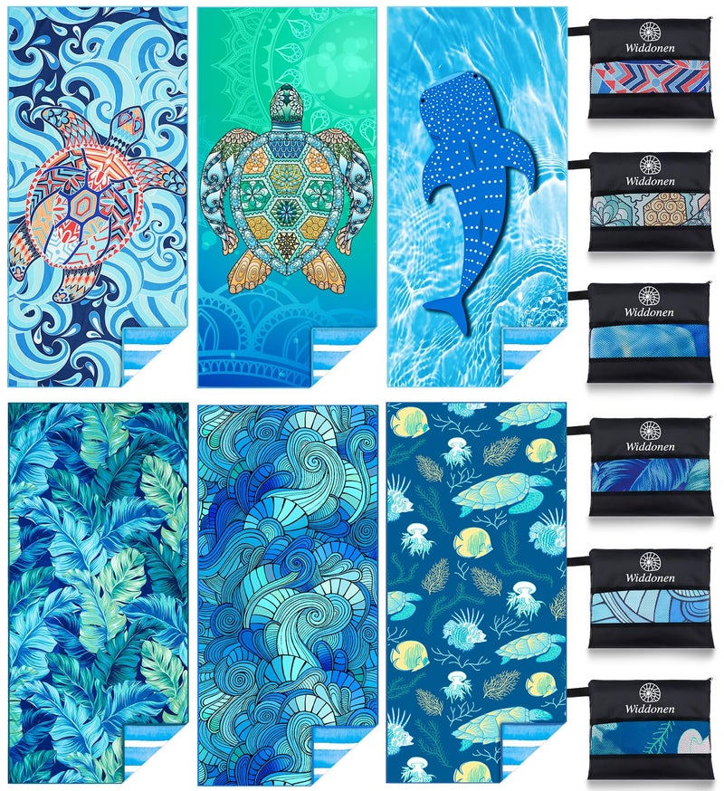 Widdonen Microfiber Lightweight Thin Beach Towel Sand Free Quick Dry Absorbent Compact Towels for Swimming Pool Camping Beach Accessories Large Easy Pack Travel Things for Vacation Essentials Gift - Image 1